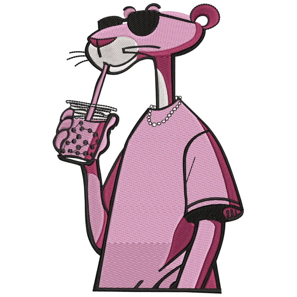 Pink Panther Embroidery Design