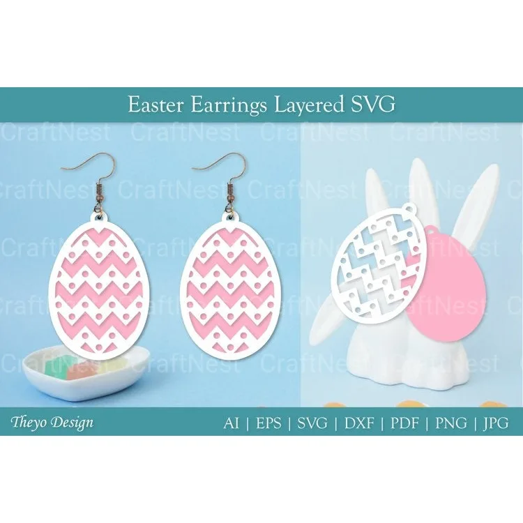 Easter Egg Earrings SVG Bundle