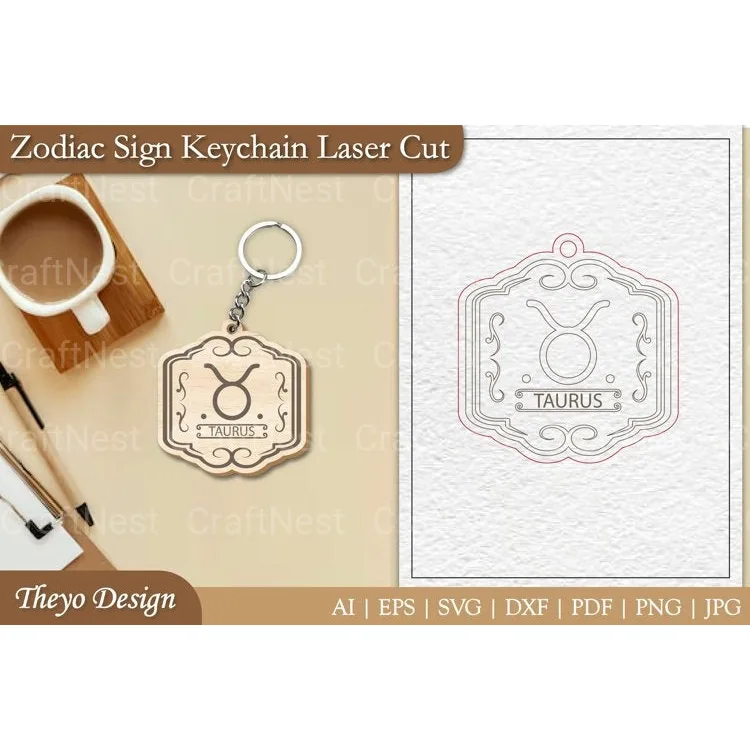 Zodiac Keychain SVG Bundle