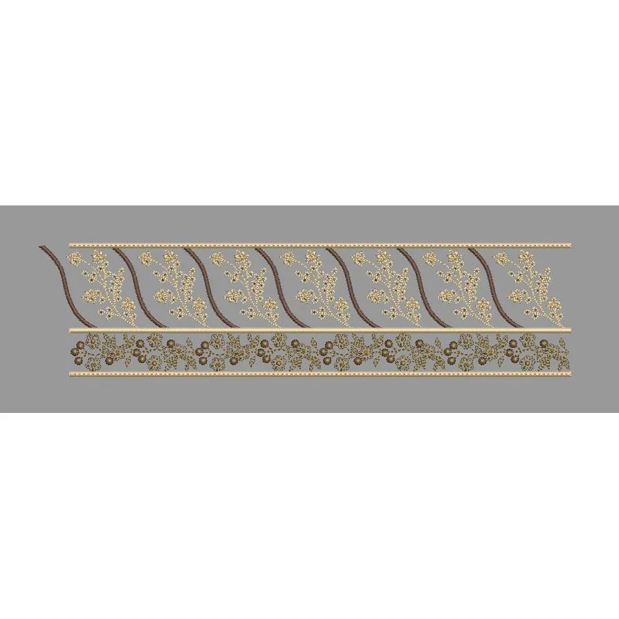 Golden Spray Border Embroidery Design