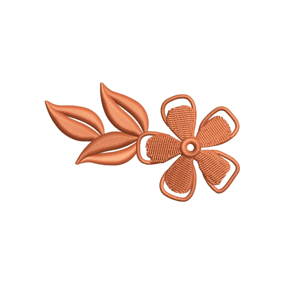 Orange Rose Embroidery Design