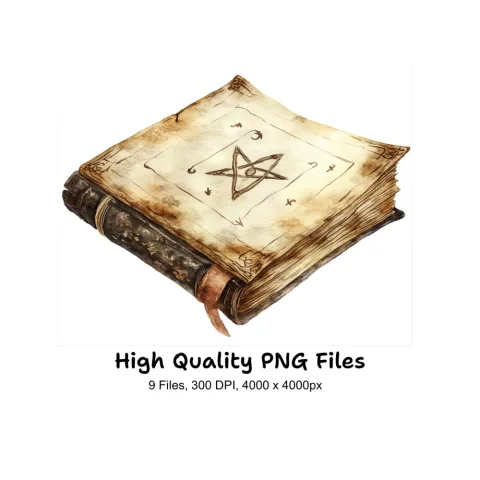 Ancient Magic Book Clipart Bundle