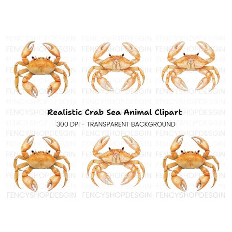 Golden Crab Duo Clipart Bundle