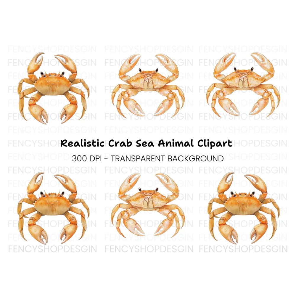 Golden Crab Duo Clipart Bundle