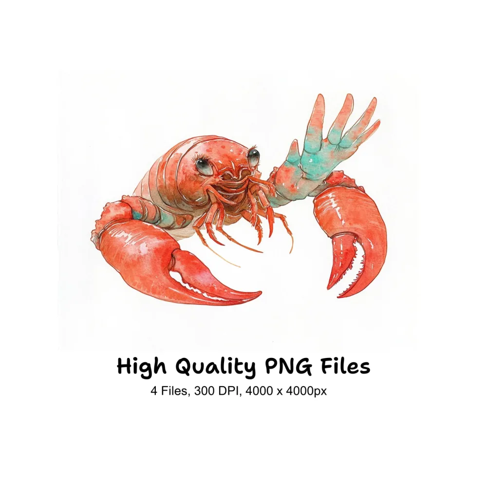 Realistic Red Crawfish Clipart Bundle