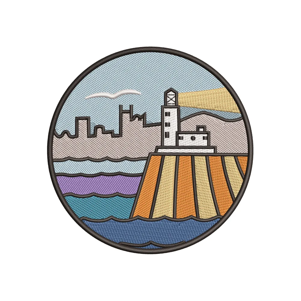 Ocean Tower Embroidery Design