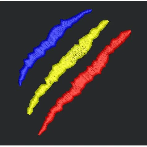 Three Scratch Slashes Embroidery Design