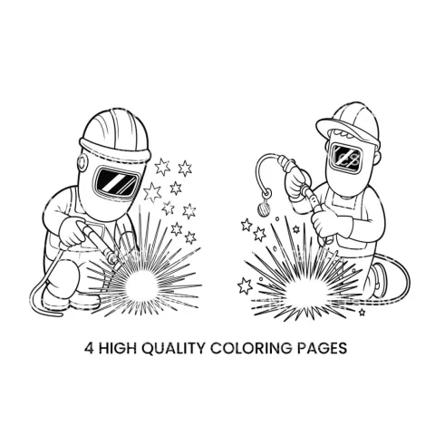 Welder at WorkPage for Kids Coloring Books