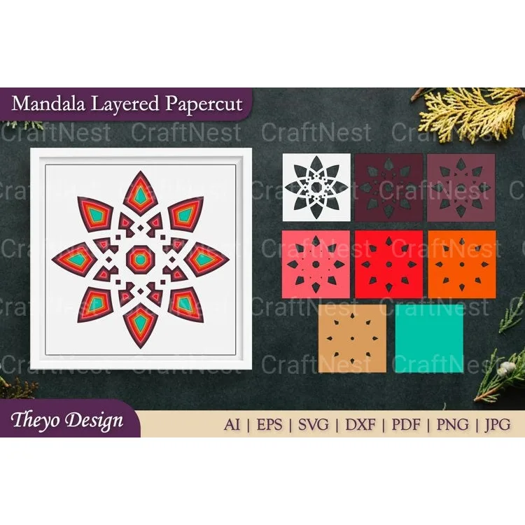 Mandala Layered Papercut SVG Bundle