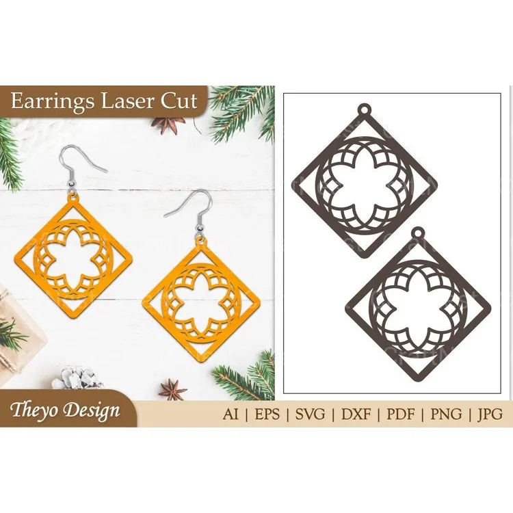 Lasercut Mandala Earrings SVG Bundle