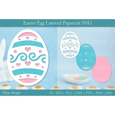 Easter Egg Layered Papercut SVG Bundle
