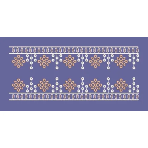 Floral Jhumka Border Embroidery Design