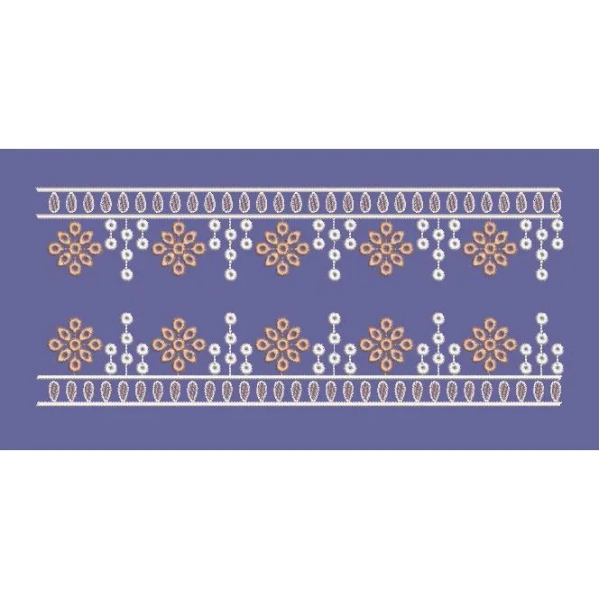 Floral Jhumka Border Embroidery Design