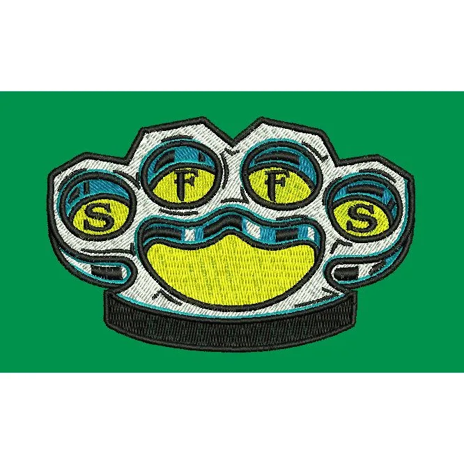 Knuckle Duster Emblem Embroidery Design