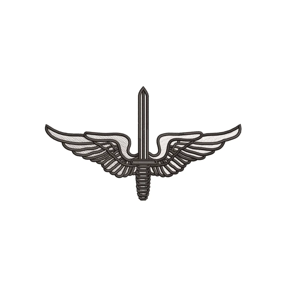 Wigs Sword Embroidery Design
