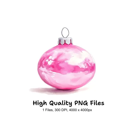 Vibrant Pink Christmas Ball Clipart Bundle