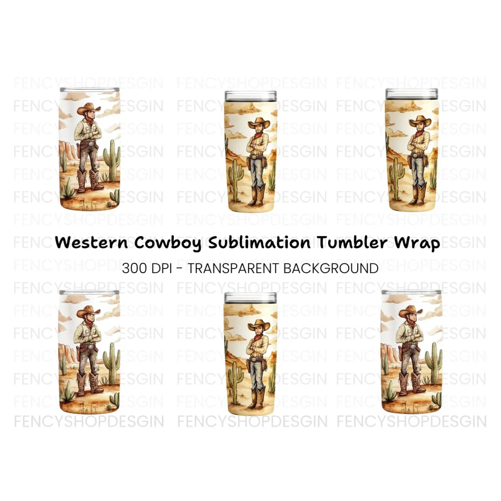 Cowboy Tumbler Clipart Bundle
