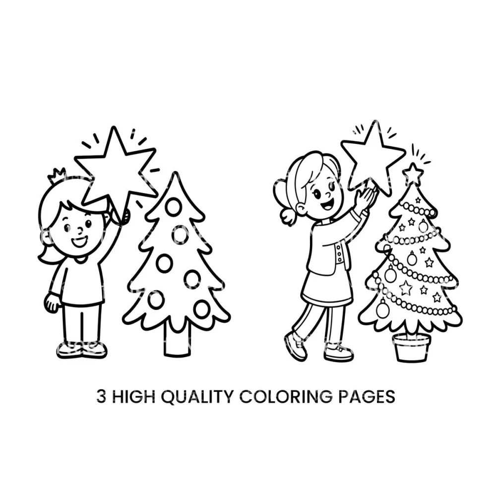 Christmas Tree Topper Coloring Books