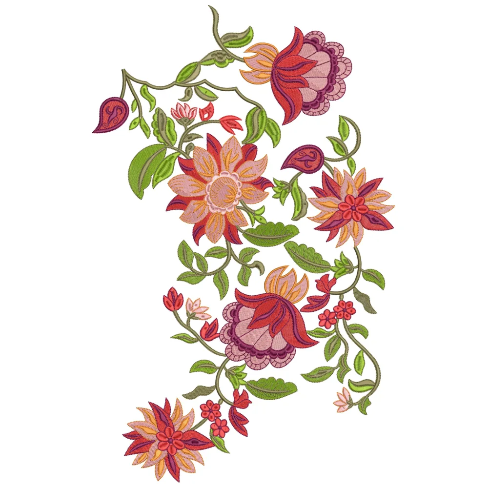 Flower Gara Embroidery Design