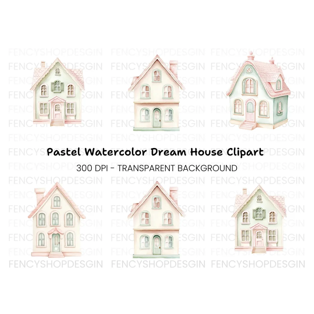 Whimsical Houses Clipart Bundle