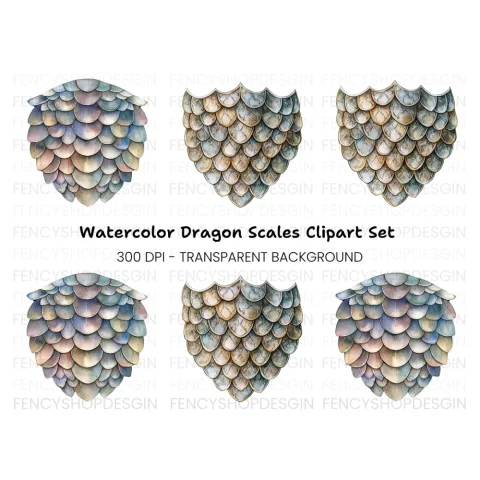 Dragon Scales Clipart Bundle