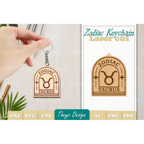 Zodiac Keychain SVG Bundle