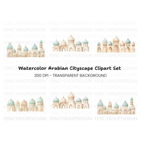 Middle Eastern Cityscape Clipart Bundle