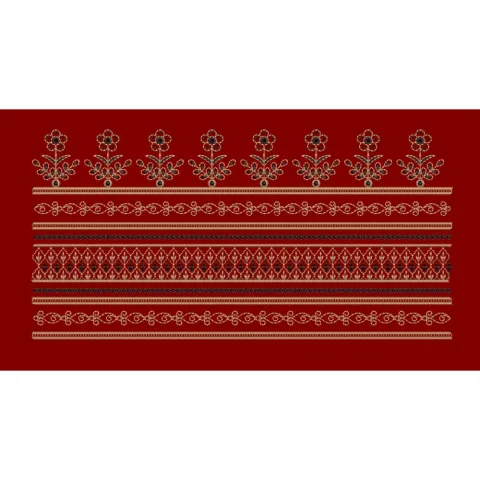 Multi Tier Floral Spring Border V Embroidery Design
