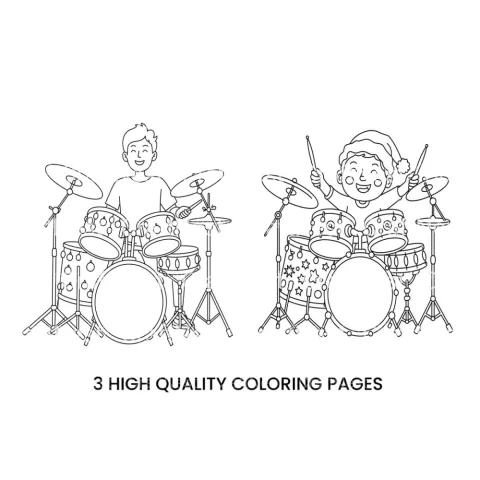 Christmas Drummer Kids Coloring Books