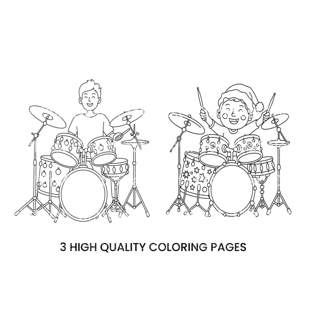 Christmas Drummer Kids Coloring Books