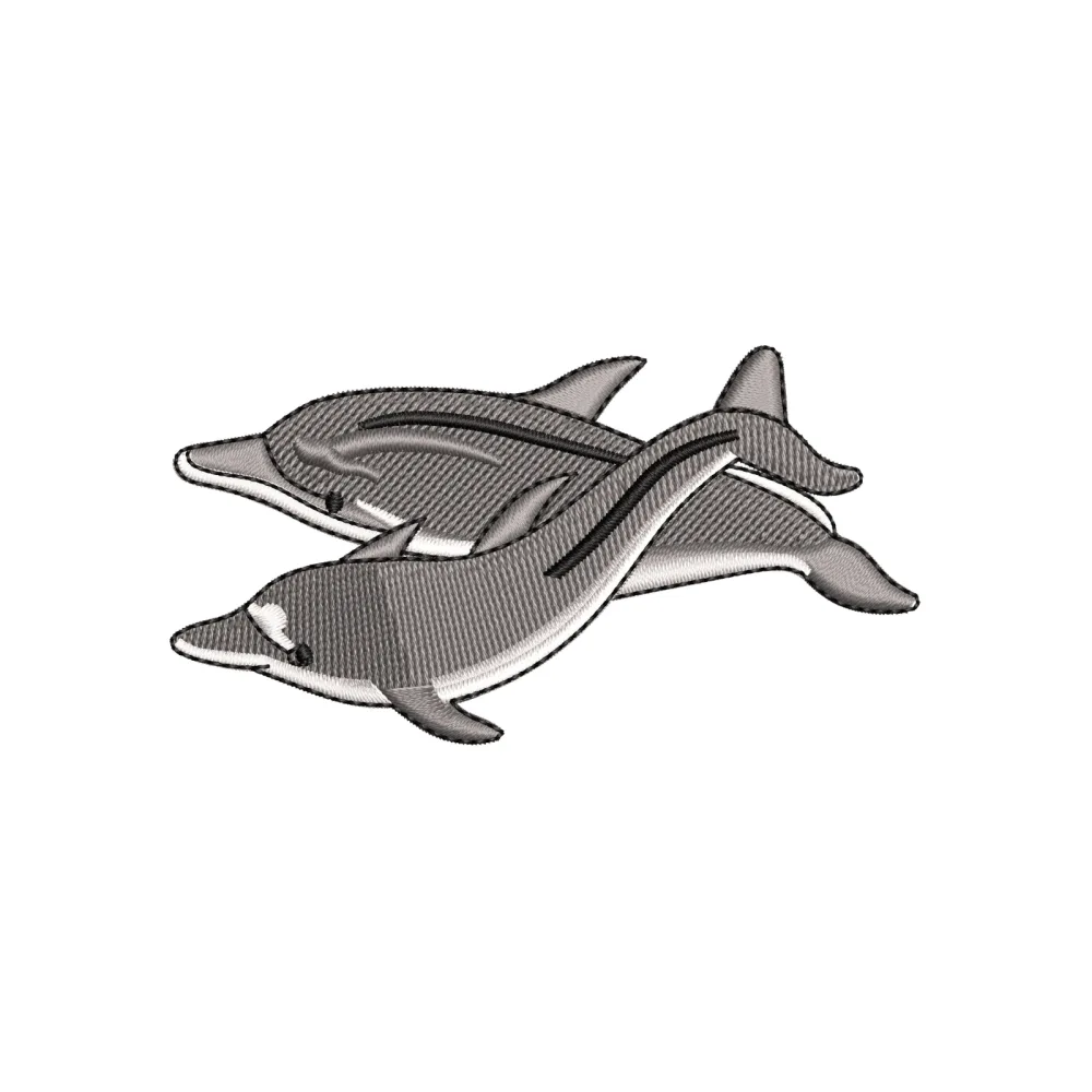 Double Dolphin Embroidery Design