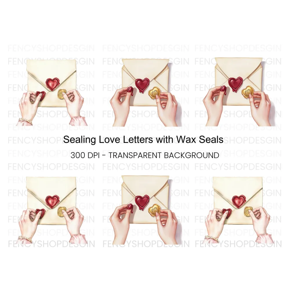 Sealing Love Letters Clipart Bundle