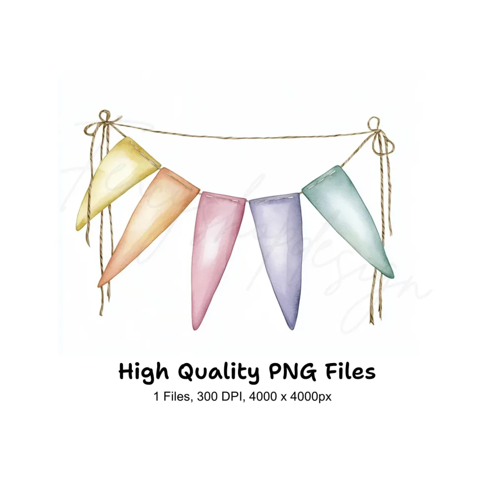 Simple Bunting Banner Clipart Bundle