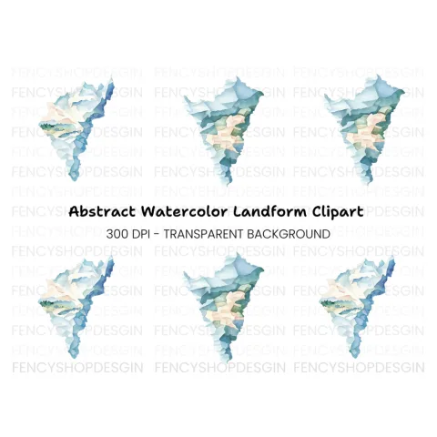 Abstract Mountain Map Clipart Bundle
