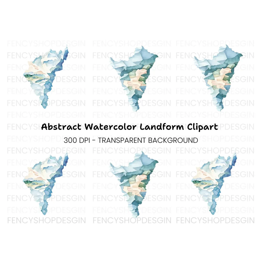 Abstract Mountain Map Clipart Bundle