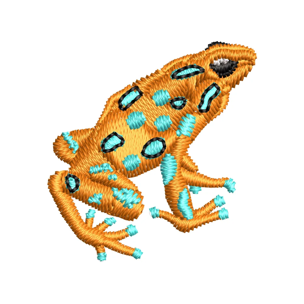 Chuta Frog Beauty Colour Embroidery Design