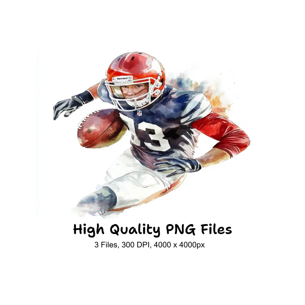 Dynamic Football Players Clipart Bundle