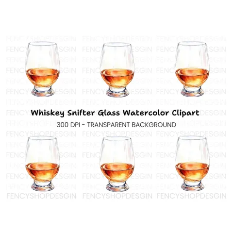 Whiskey Glass Clipart Bundle