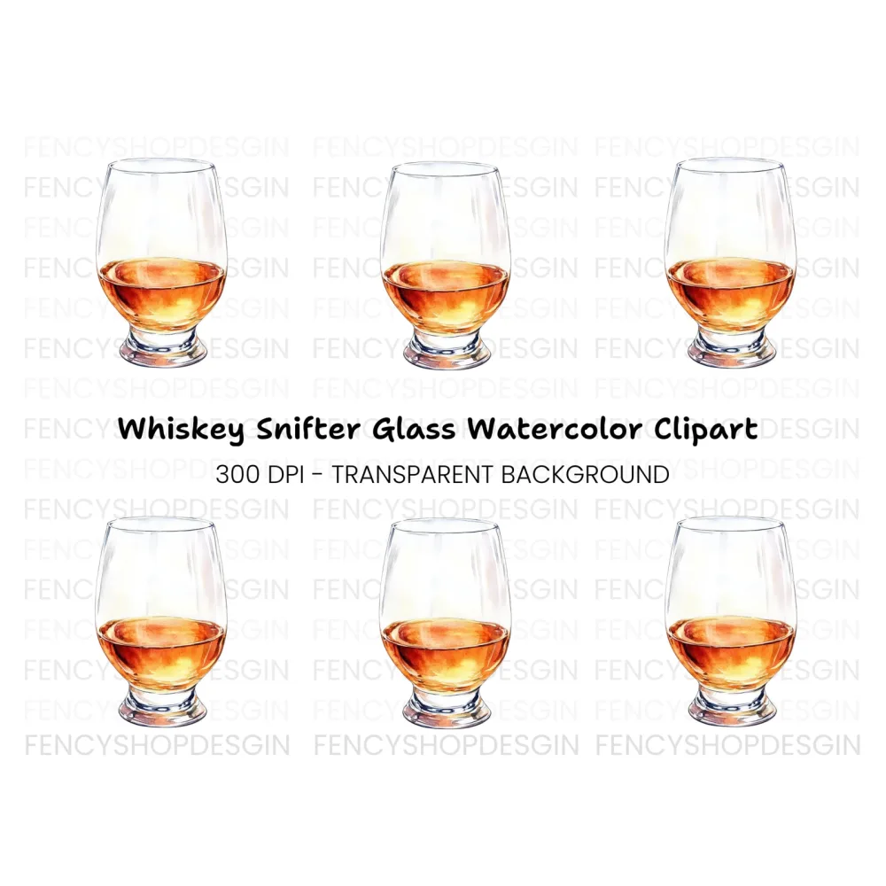 Whiskey Glass Clipart Bundle